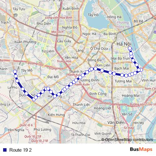 Route 19 2 bus Line Map