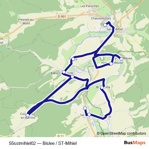 55sstmihiel02 bus Line Map
