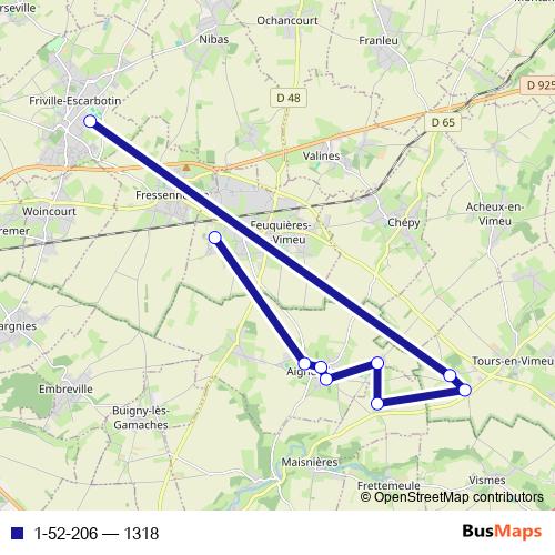 1-52-206 bus Line Map