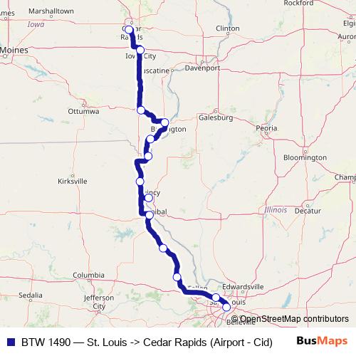 BTW 1490 bus Line Map