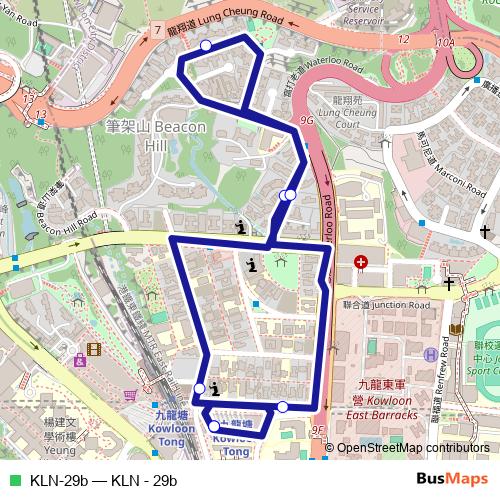 KLN-29b bus Line Map