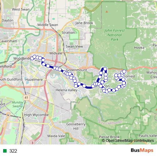 322 bus Line Map