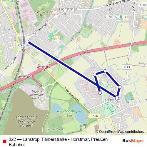 322 bus Line Map