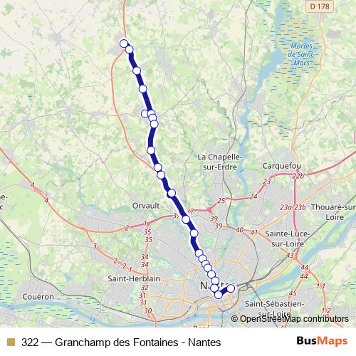 322 bus Line Map