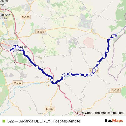 322 bus Line Map