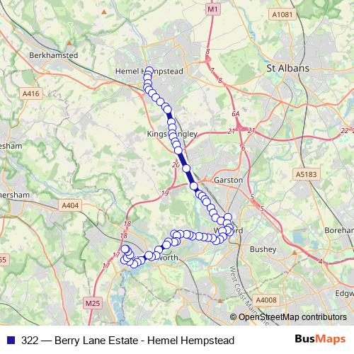 322 bus Line Map