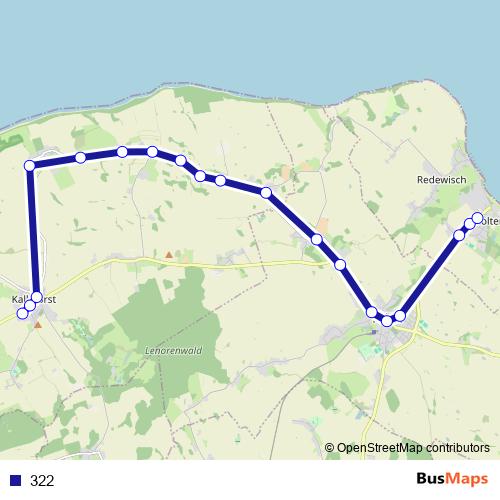322 bus Line Map