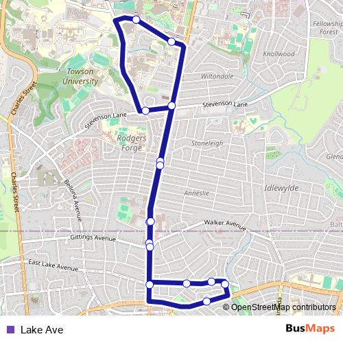 Lake Ave bus Line Map