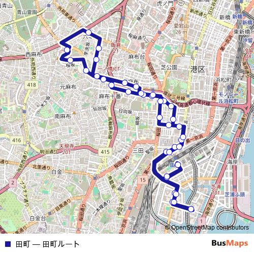 田町 bus Line Map
