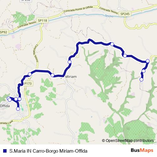 S.Maria IN Carro-Borgo Miriam-Offida bus Line Map