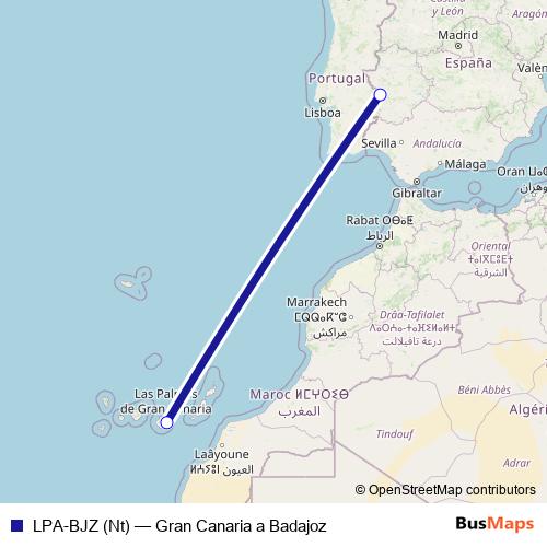 LPA-BJZ (Nt) air Line Map
