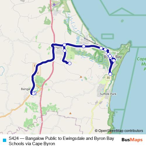 S424 bus Line Map