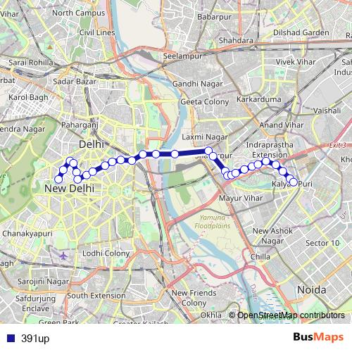 391up bus Line Map