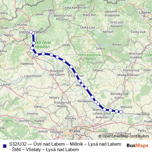 S32/U32 rail Line Map