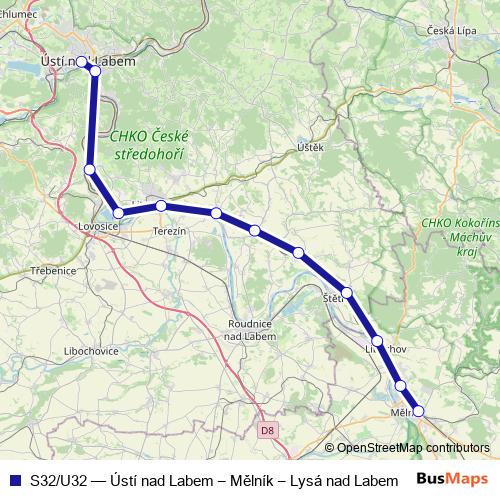 S32/U32 rail Line Map