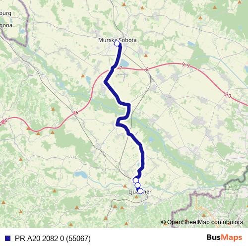 PR A20 2082 0 (55067) bus Line Map