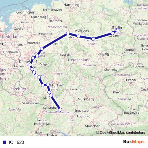 IC 1920 rail Line Map