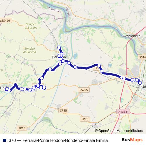 370 bus Line Map