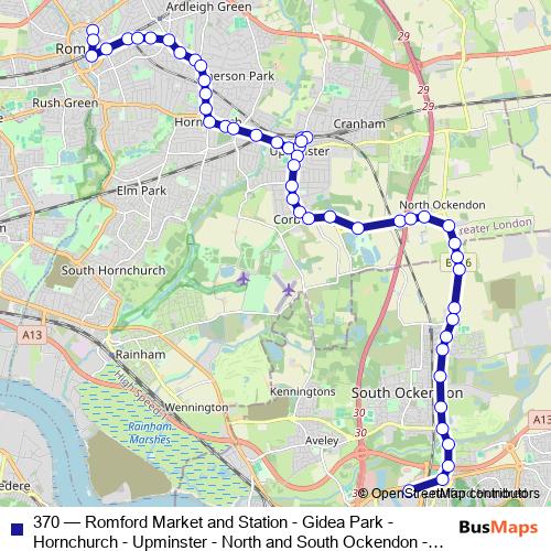 370 bus Line Map