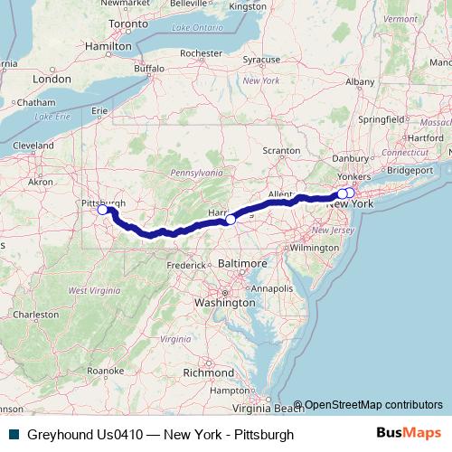 Greyhound Us0410 bus Line Map