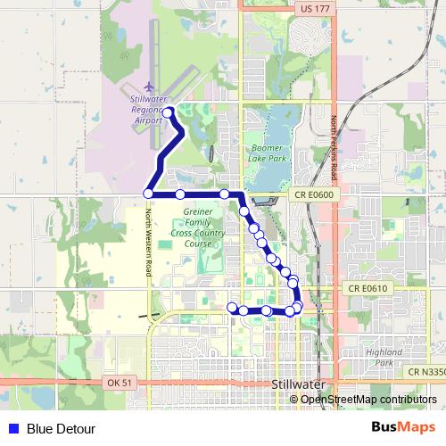 Blue Detour bus Line Map