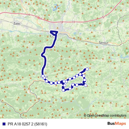 PR A18 0257 2 (58161) bus Line Map