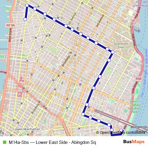M14a-Sbs bus Line Map