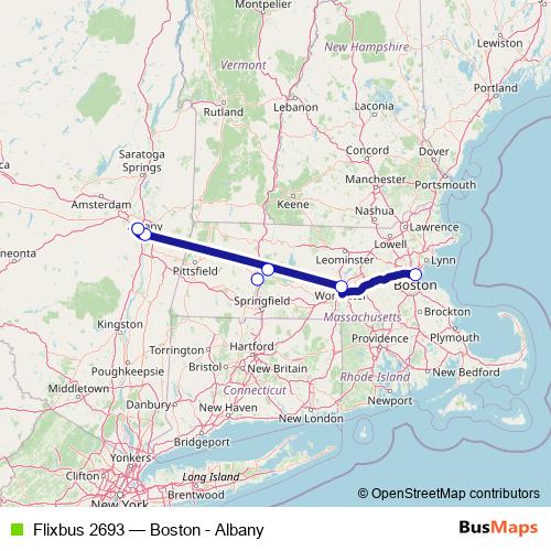 Flixbus 2693 bus Line Map