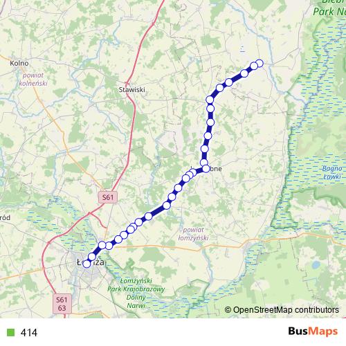 414 bus Line Map