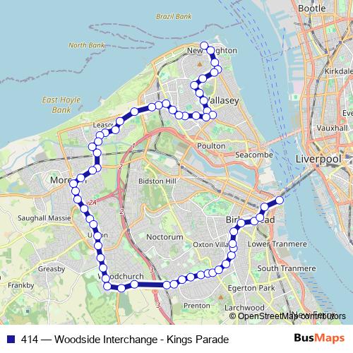 414 bus Line Map