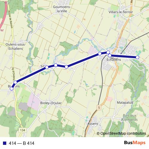 414 bus Line Map