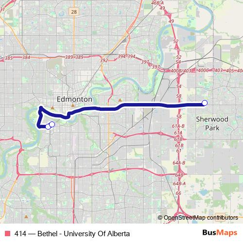 414 bus Line Map