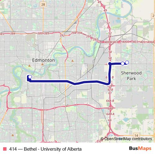 414 bus Line Map