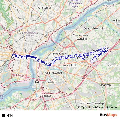 414 bus Line Map