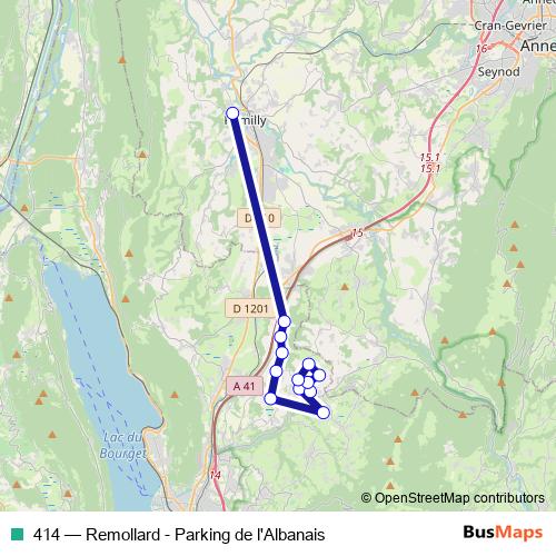414 bus Line Map