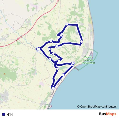 414 bus Line Map