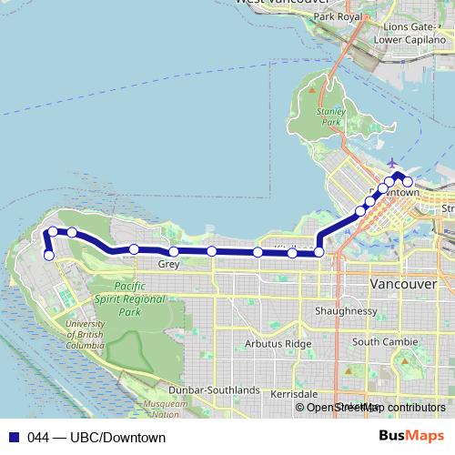 044 bus Line Map