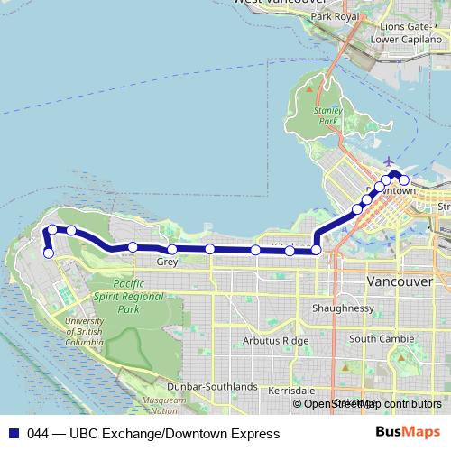 044 bus Line Map