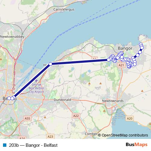 203b bus Line Map