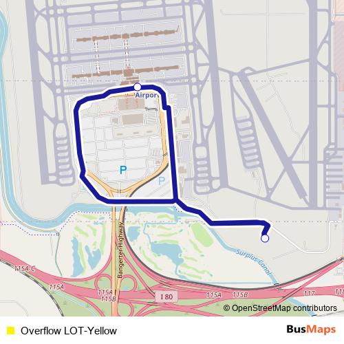Overflow LOT-Yellow bus Line Map