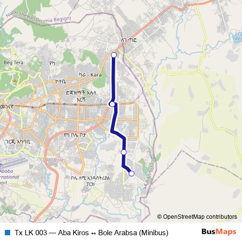 Tx LK 003 bus Line Map