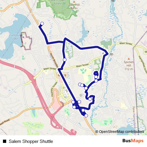 Salem Shopper Shuttle bus Line Map