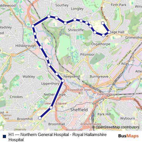 H1 bus Line Map