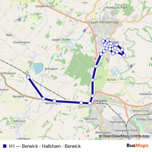 H1 bus Line Map