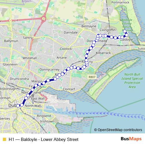 H1 bus Line Map