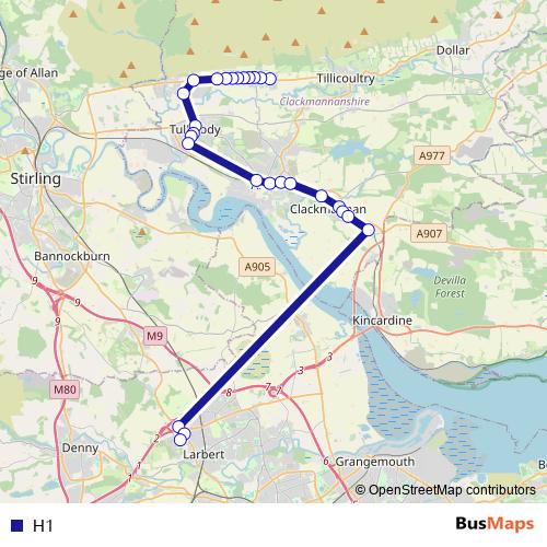H1 bus Line Map