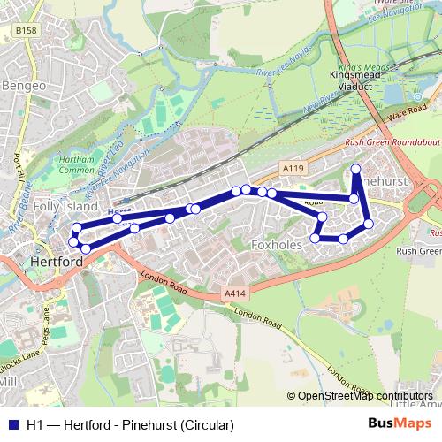 H1 bus Line Map