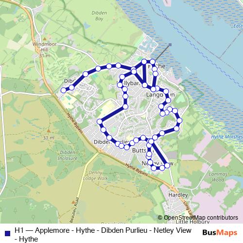 H1 bus Line Map