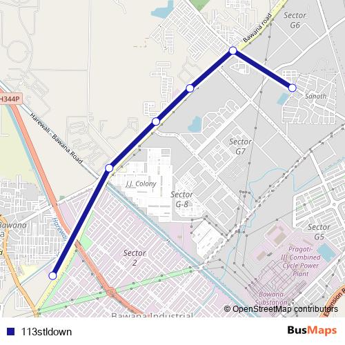 113stldown bus Line Map