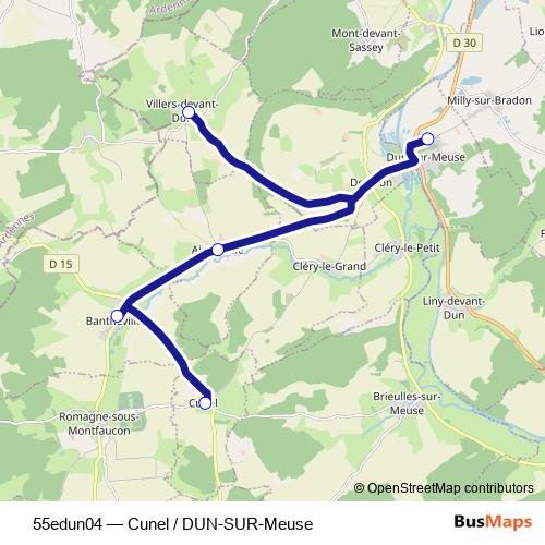 55edun04 bus Line Map